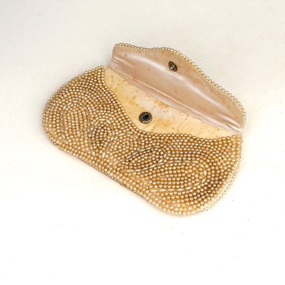 Vintage Cream Beaded Clutch/Wallet | la regale japan - Picture 5 of 5